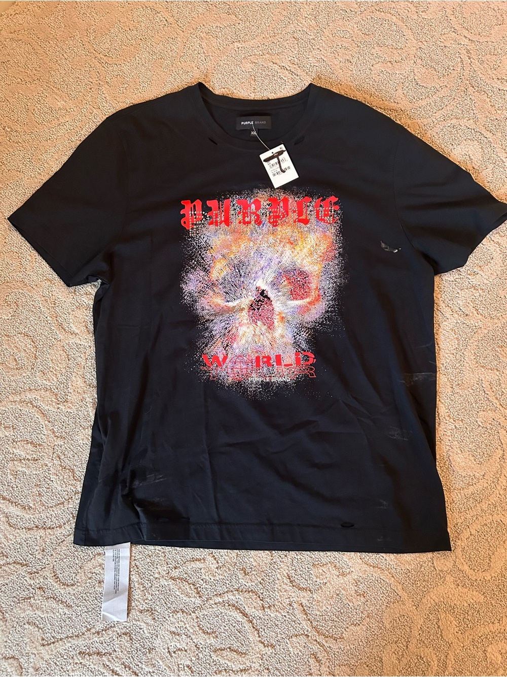 PURPLE BRAND Black Graphic Skull T-Shirt - Men